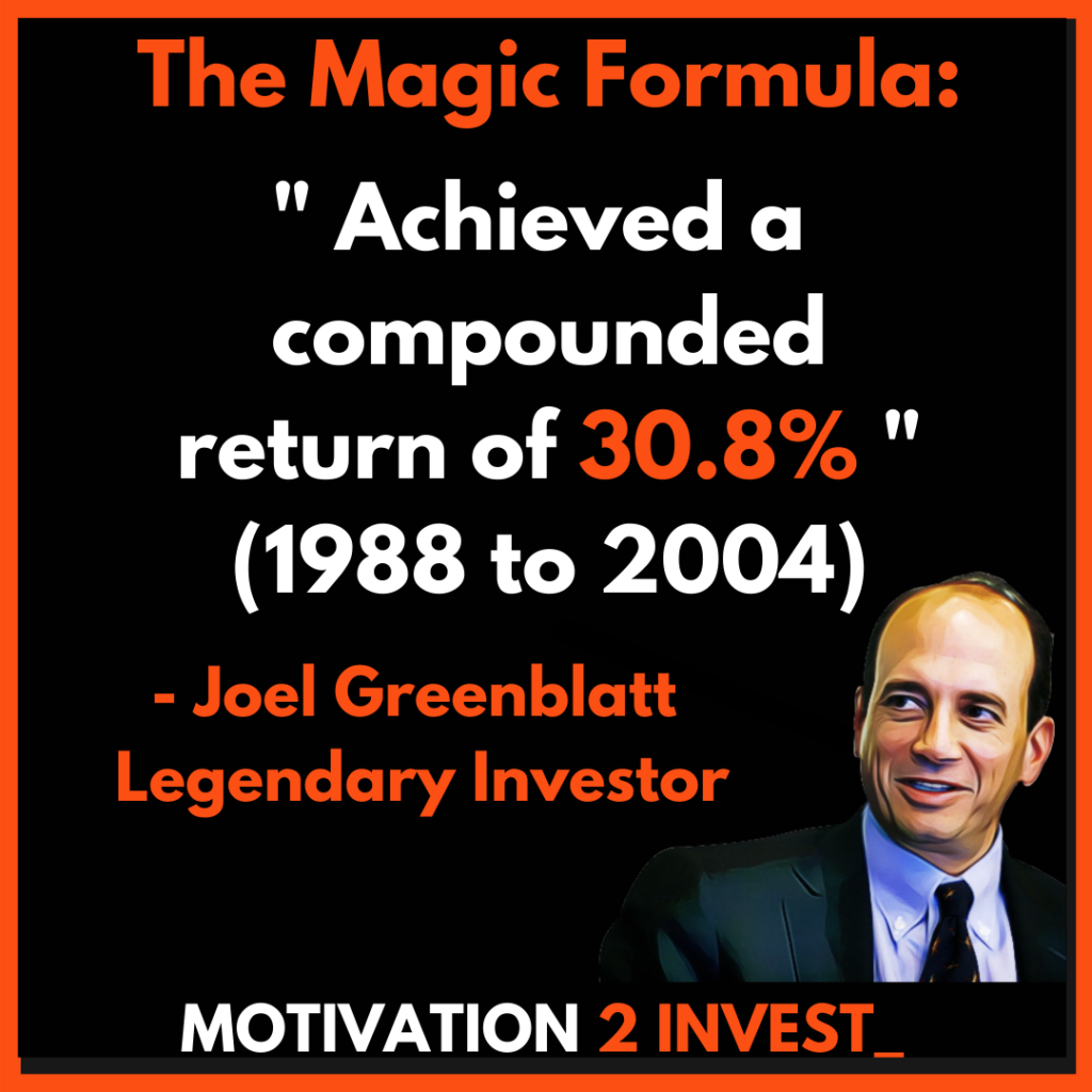 Joel Greenblatt Quotes Magic Formula for Investing. Credit: www.Motivation2invest.com/Joel-Greenblatt-Quotes